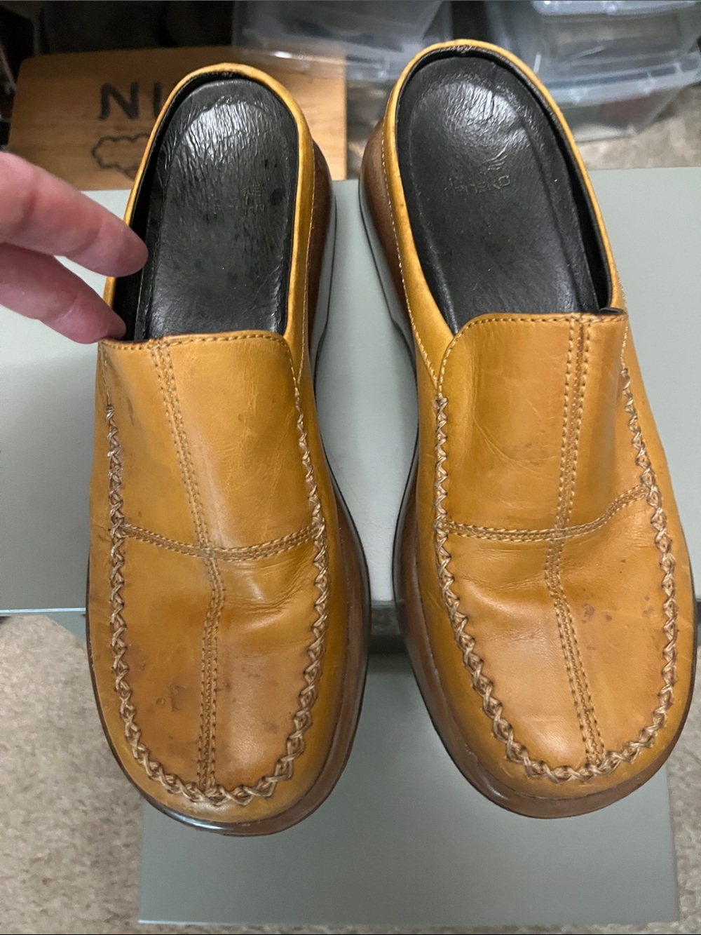 Dansko Women's Leather Slip-On Clogs